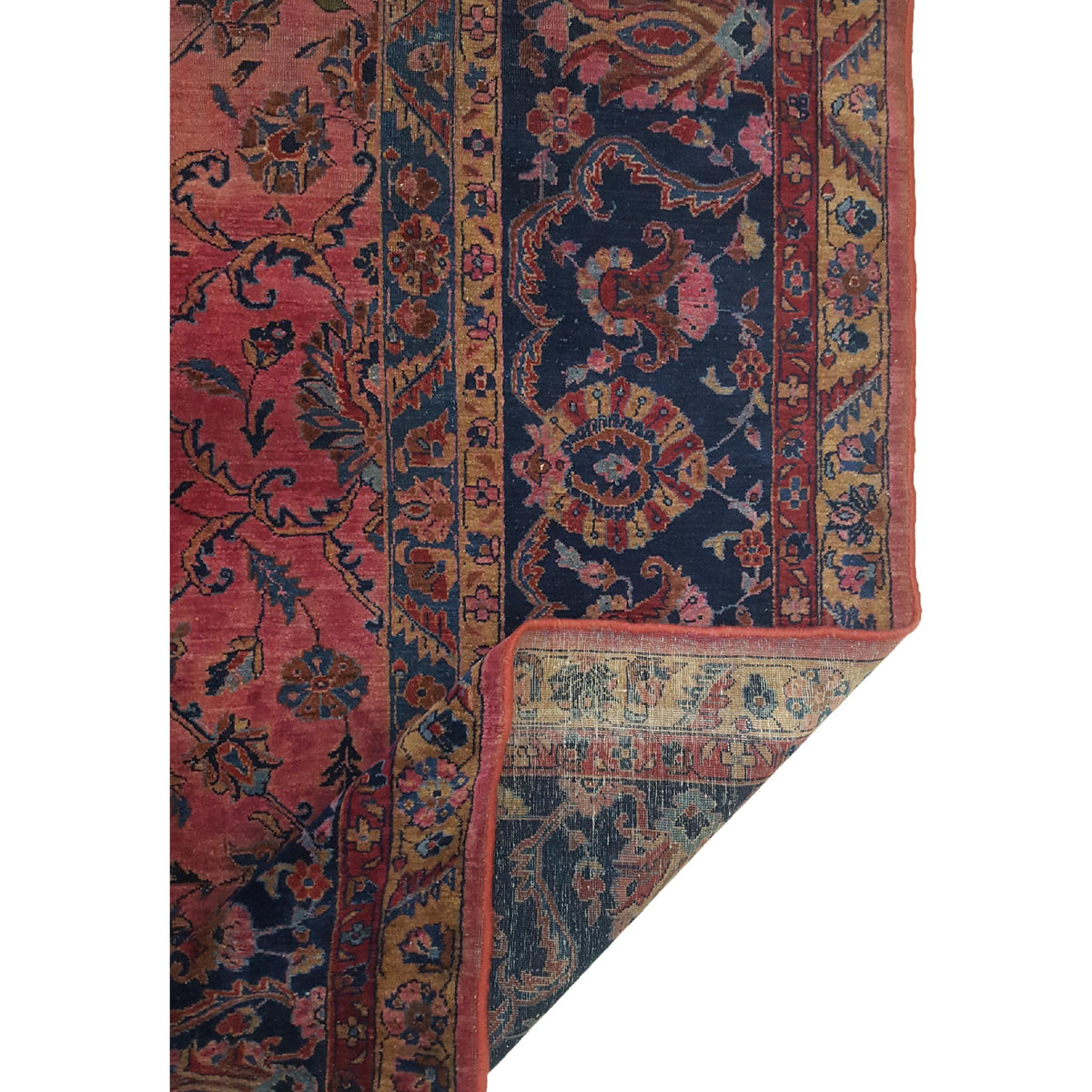 Fasa Antique Sarouk 2224 Pink Blue Traditional Antique Rug