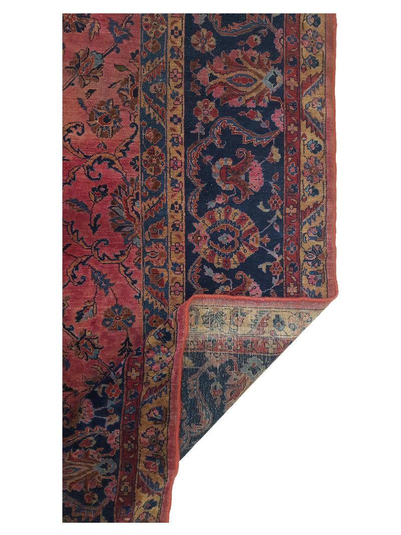 Fasa Antique Sarouk 2224 Pink Blue Traditional Antique Rug