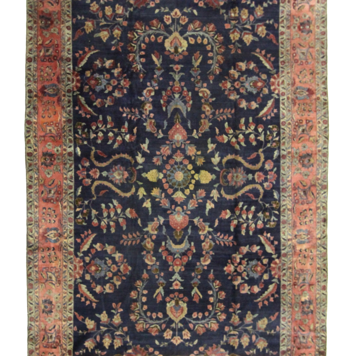 Fasa Antique Sarouk  Navy Coral Traditional