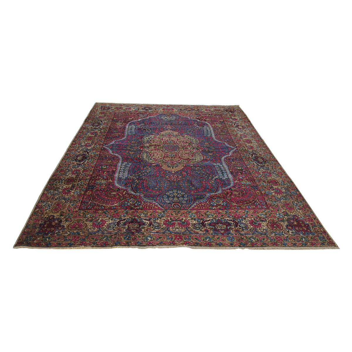 Fasa Antique Lavar Kerman 2237 Purple Ivory Traditional Antique Rug