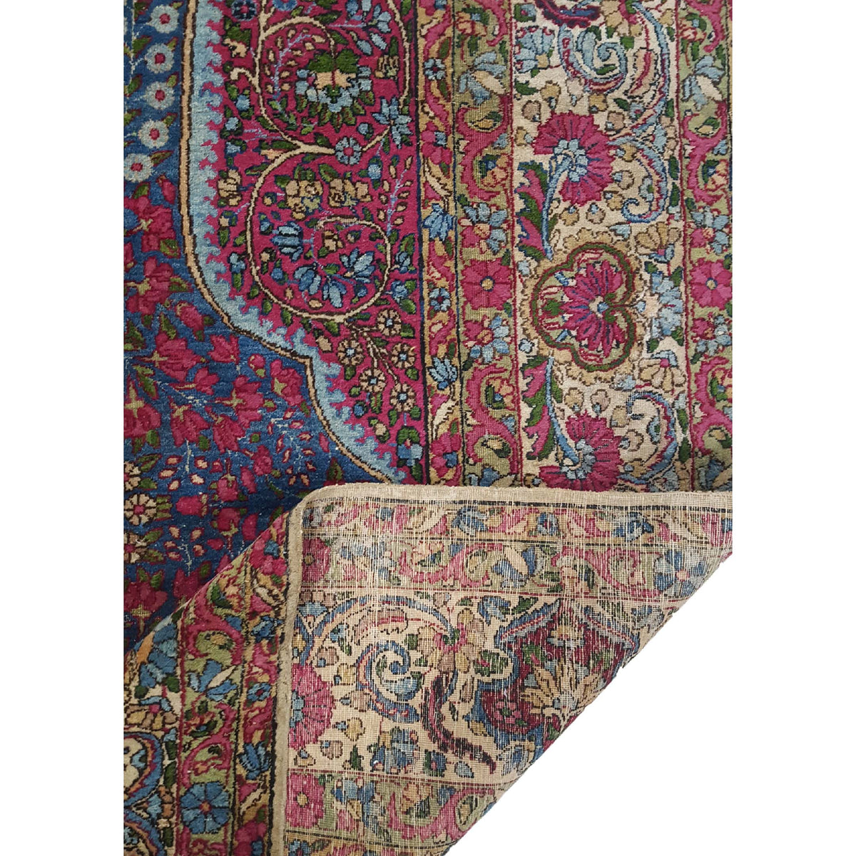Fasa Antique Lavar Kerman 2237 Purple Ivory Traditional Antique Rug