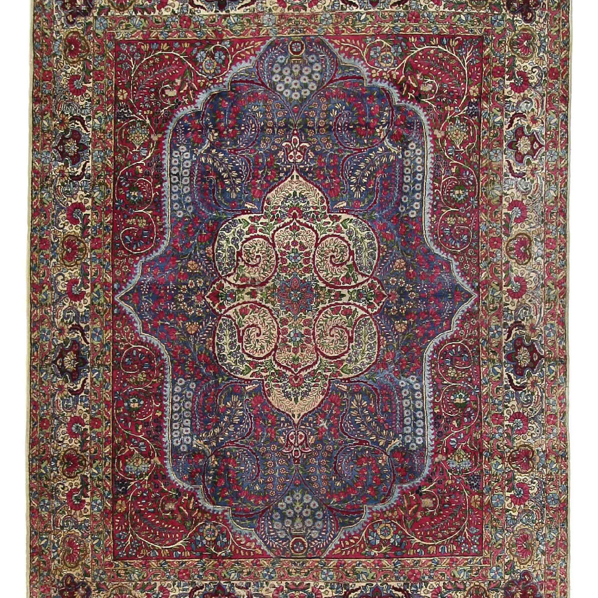 Fasa Antique Lavar Kerman  Purple Ivory Traditional