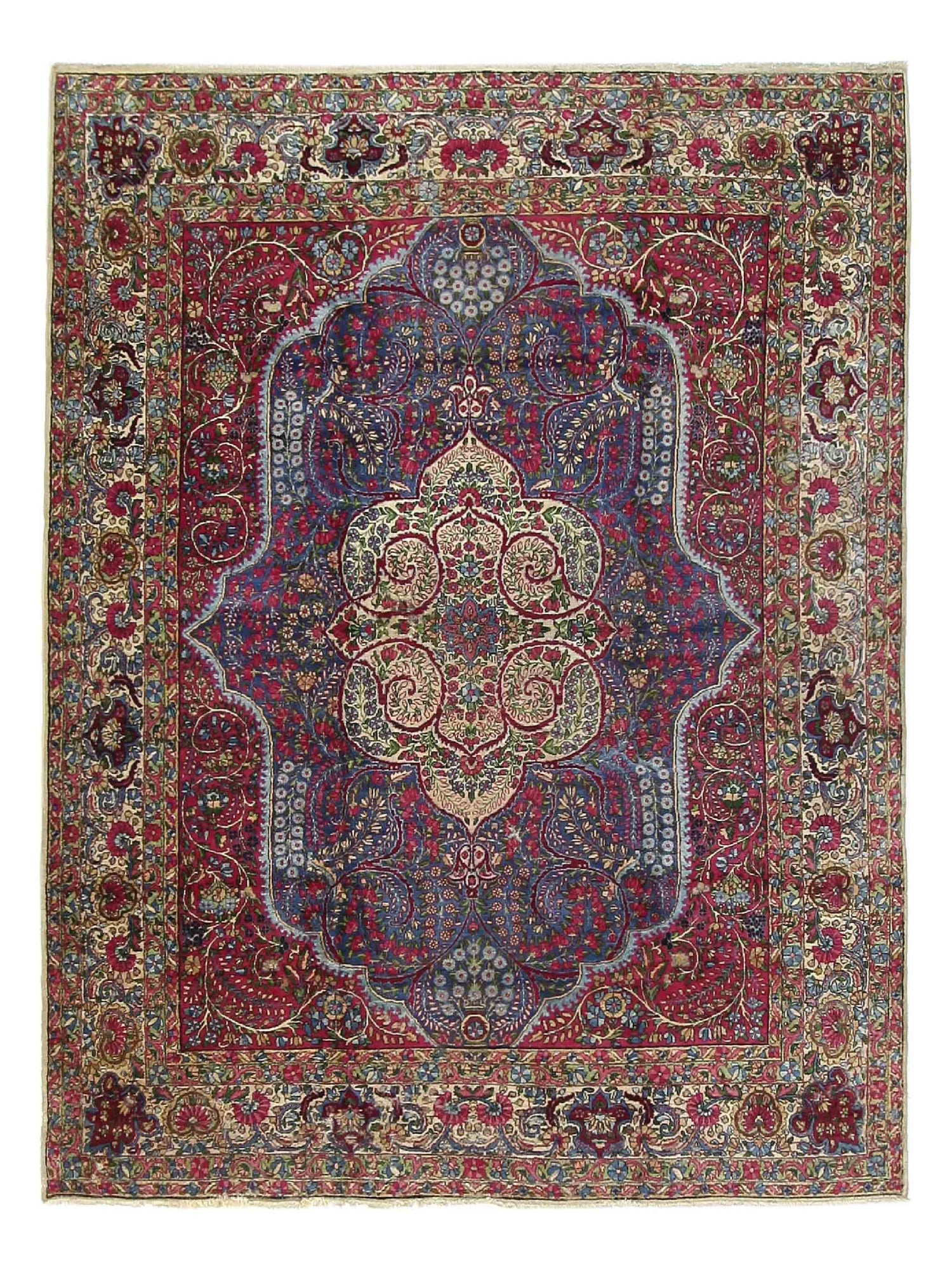 Fasa Antique Lavar Kerman  Purple Ivory Traditional