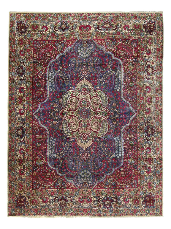 Fasa Antique Lavar Kerman  Purple Ivory Traditional