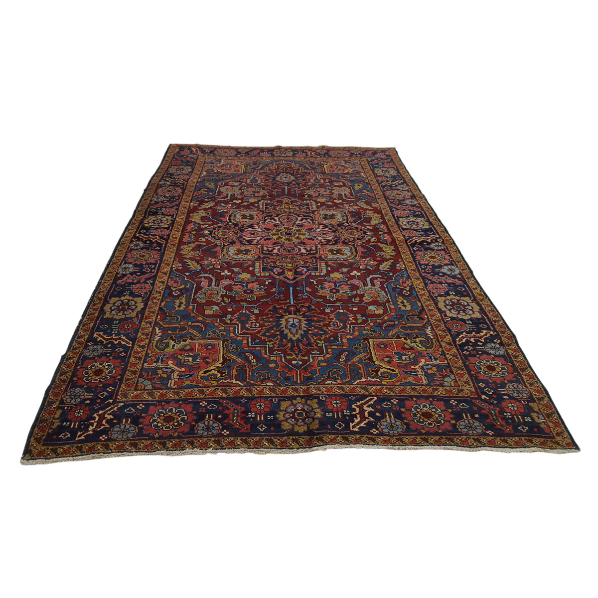 Fasa Antique Heriz 2261 Rust Indigo Traditional Antique Rug