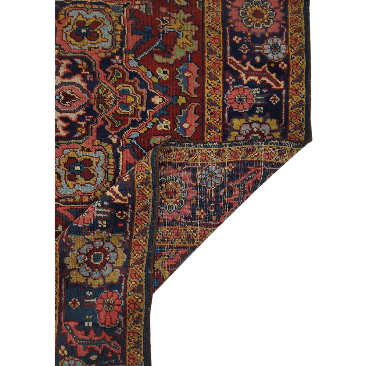 Fasa Antique Heriz 2261 Rust Indigo Traditional Antique Rug