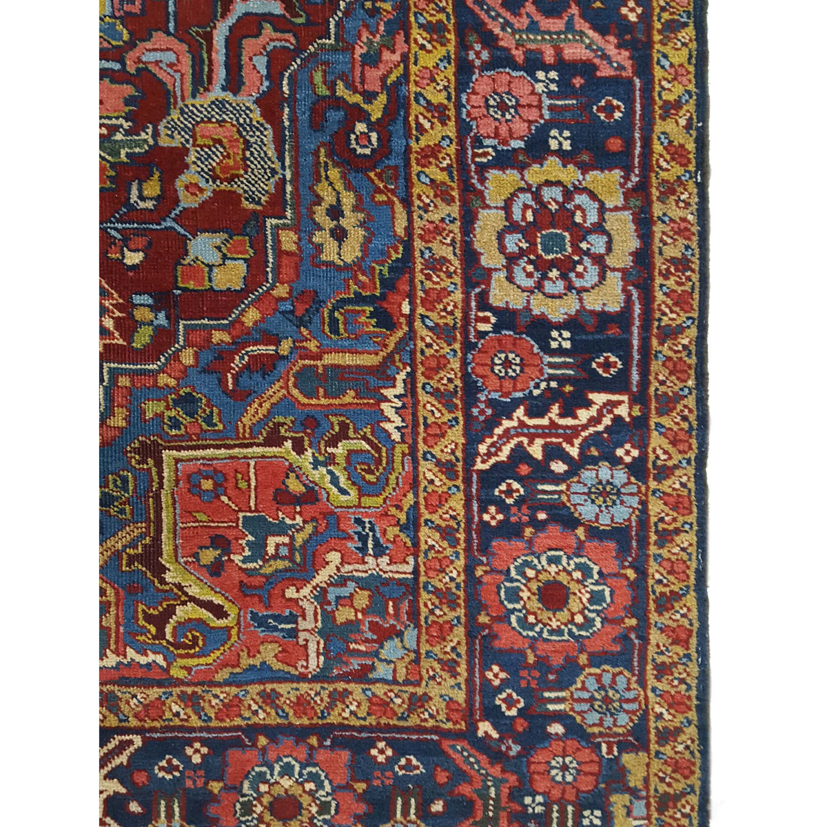 Fasa Antique Heriz 2261 Rust Indigo Traditional Antique Rug