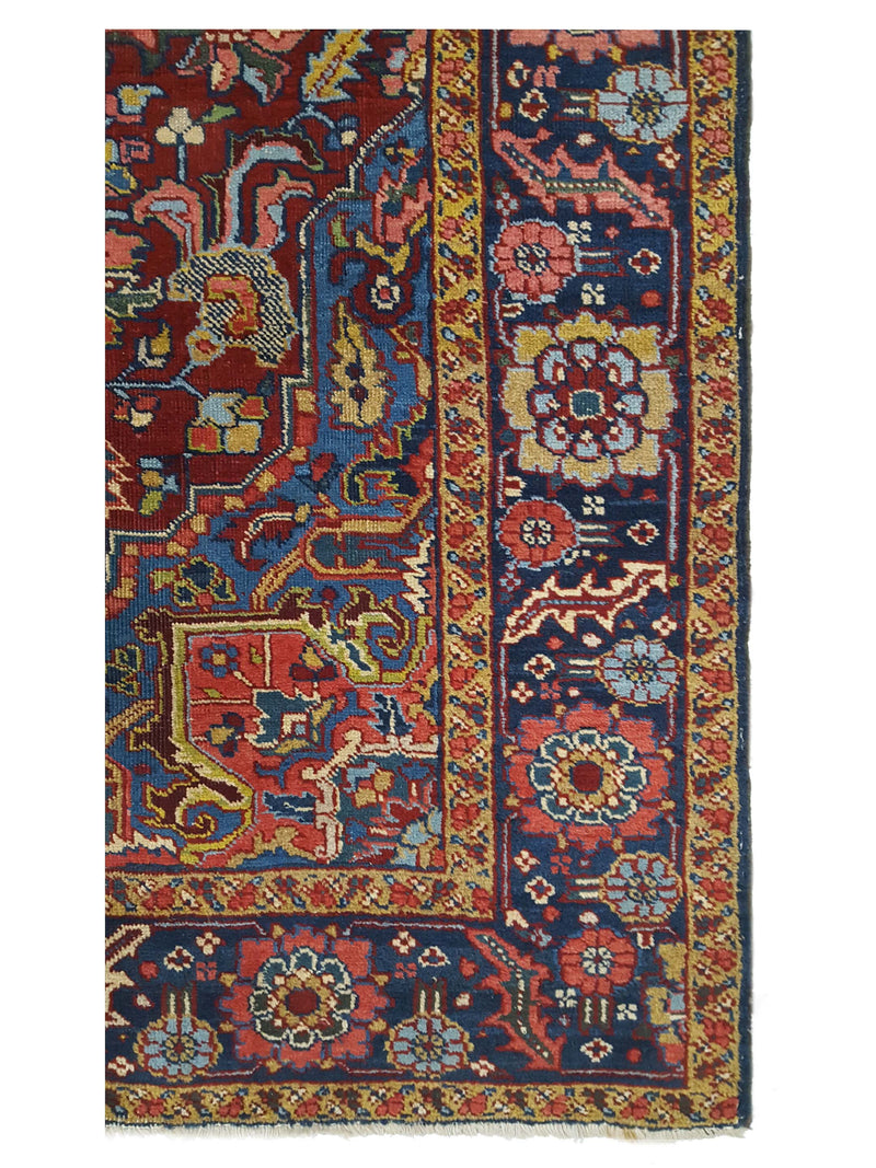 Fasa Antique Heriz 2261 Rust Indigo Traditional Antique Rug