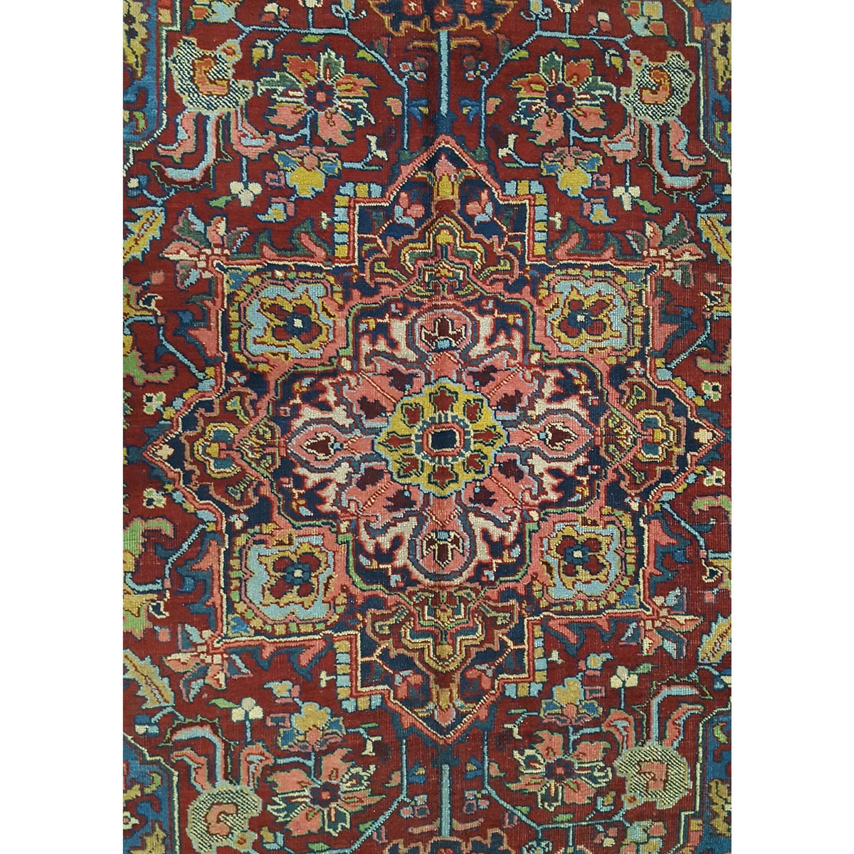 Fasa Antique Heriz 2261 Rust Indigo Traditional Antique Rug