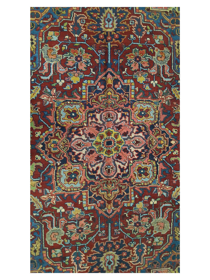 Fasa Antique Heriz 2261 Rust Indigo Traditional Antique Rug