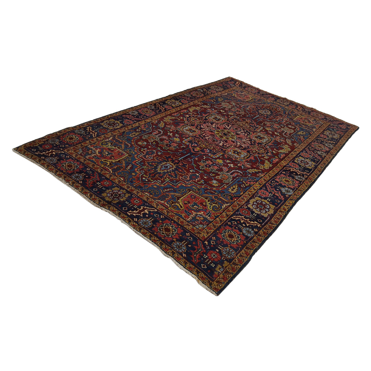 Fasa Antique Heriz 2261 Rust Indigo Traditional Antique Rug