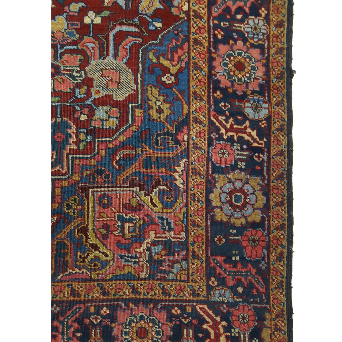 Fasa Antique Heriz 2261 Rust Indigo Traditional Antique Rug