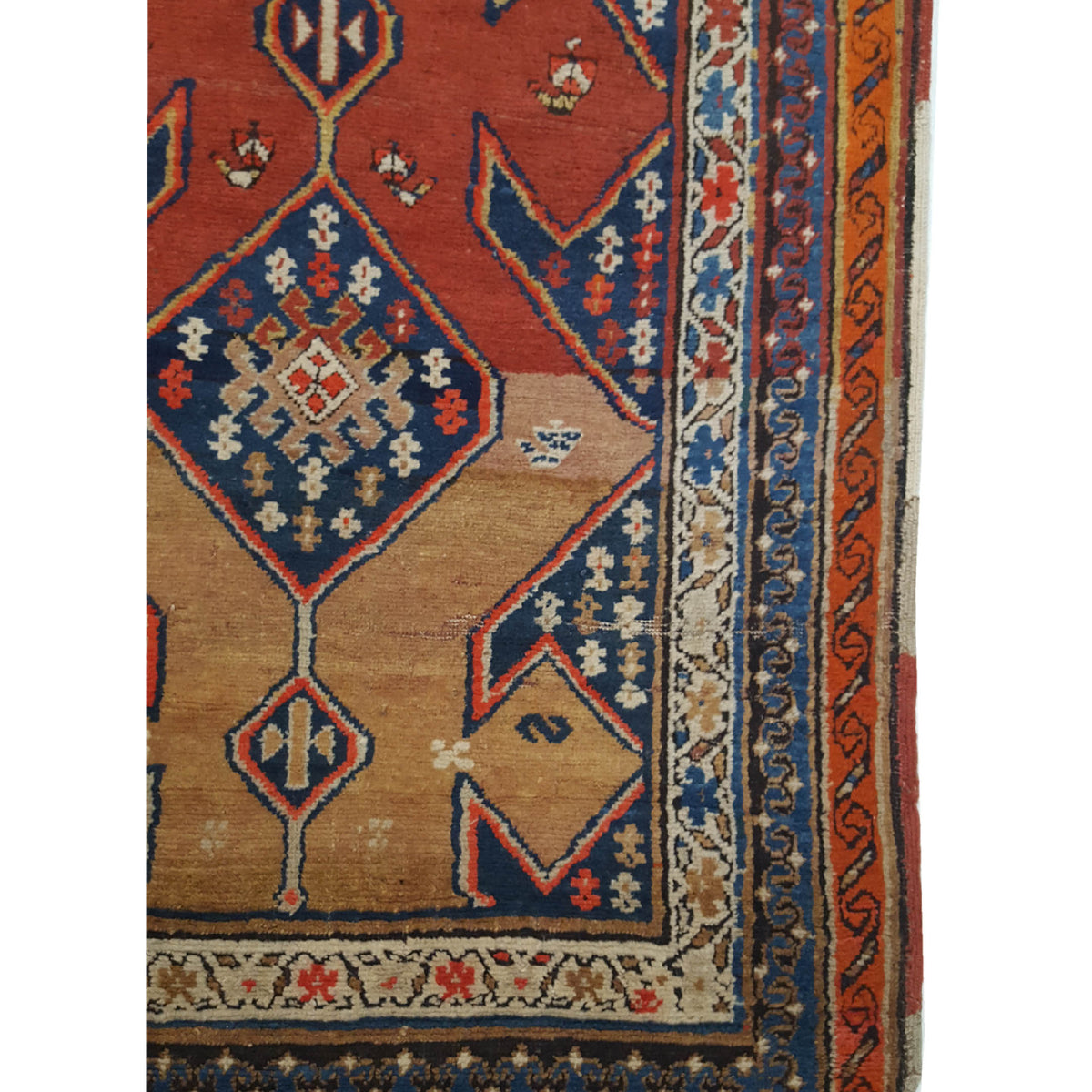 Fasa Antique Karabagh 2277 Rust Indigo Traditional Antique Rug