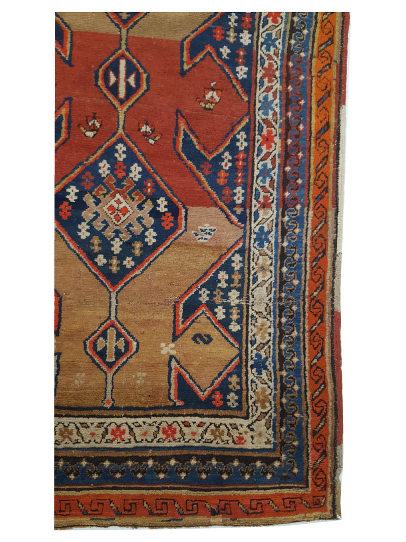 Fasa Antique Karabagh 2277 Rust Indigo Traditional Antique Rug