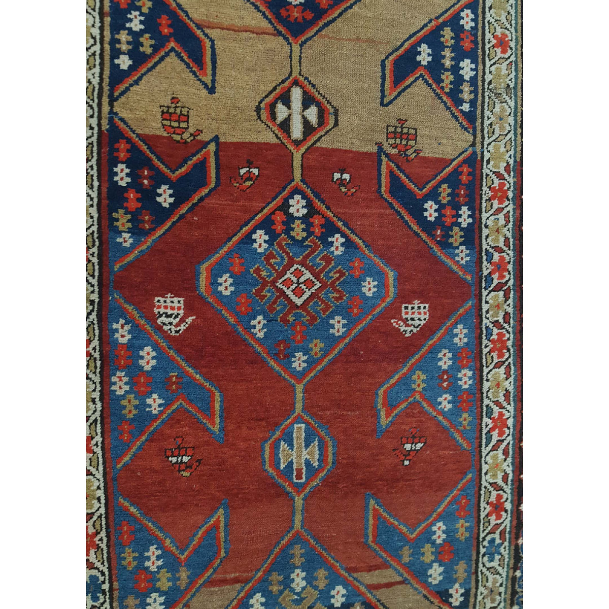 Fasa Antique Karabagh 2277 Rust Indigo Traditional Antique Rug