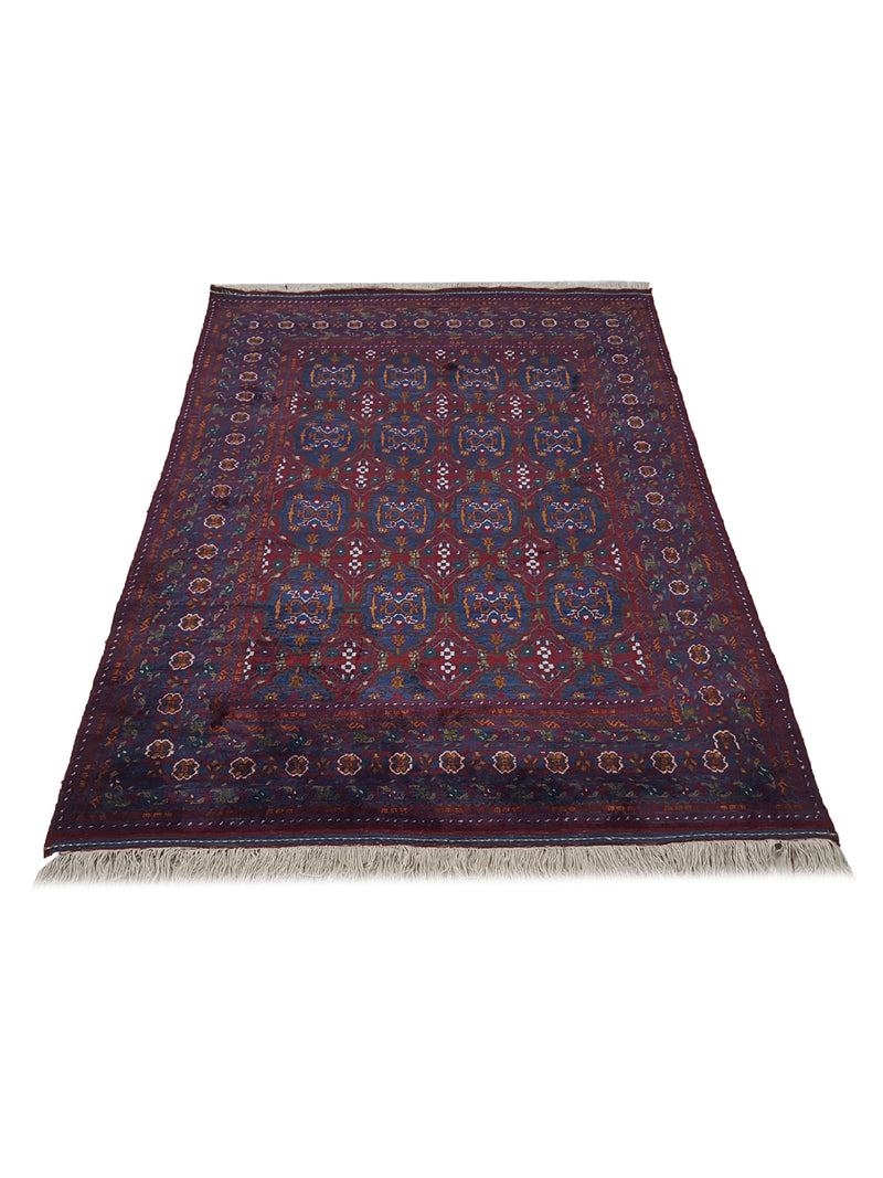 Pacific Afghan Silk 2318 Burgundy Burgundy Traditional Hand Knotted Rug