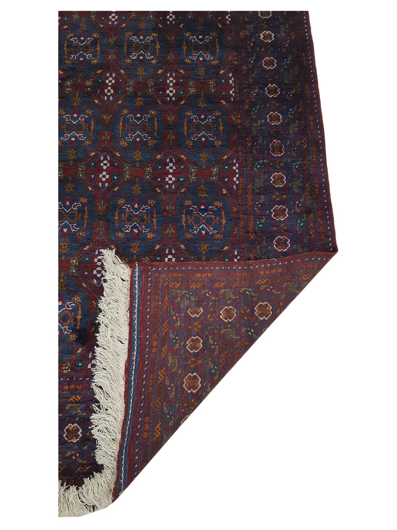 Pacific Afghan Silk 2318 Burgundy Burgundy Traditional Hand Knotted Rug