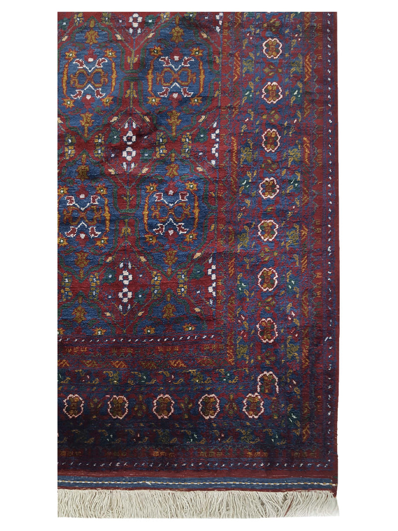Pacific Afghan Silk 2318 Burgundy Burgundy Traditional Hand Knotted Rug