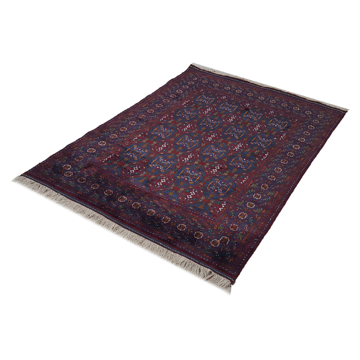 Pacific Afghan Silk 2318 Burgundy Burgundy Traditional Hand Knotted Rug
