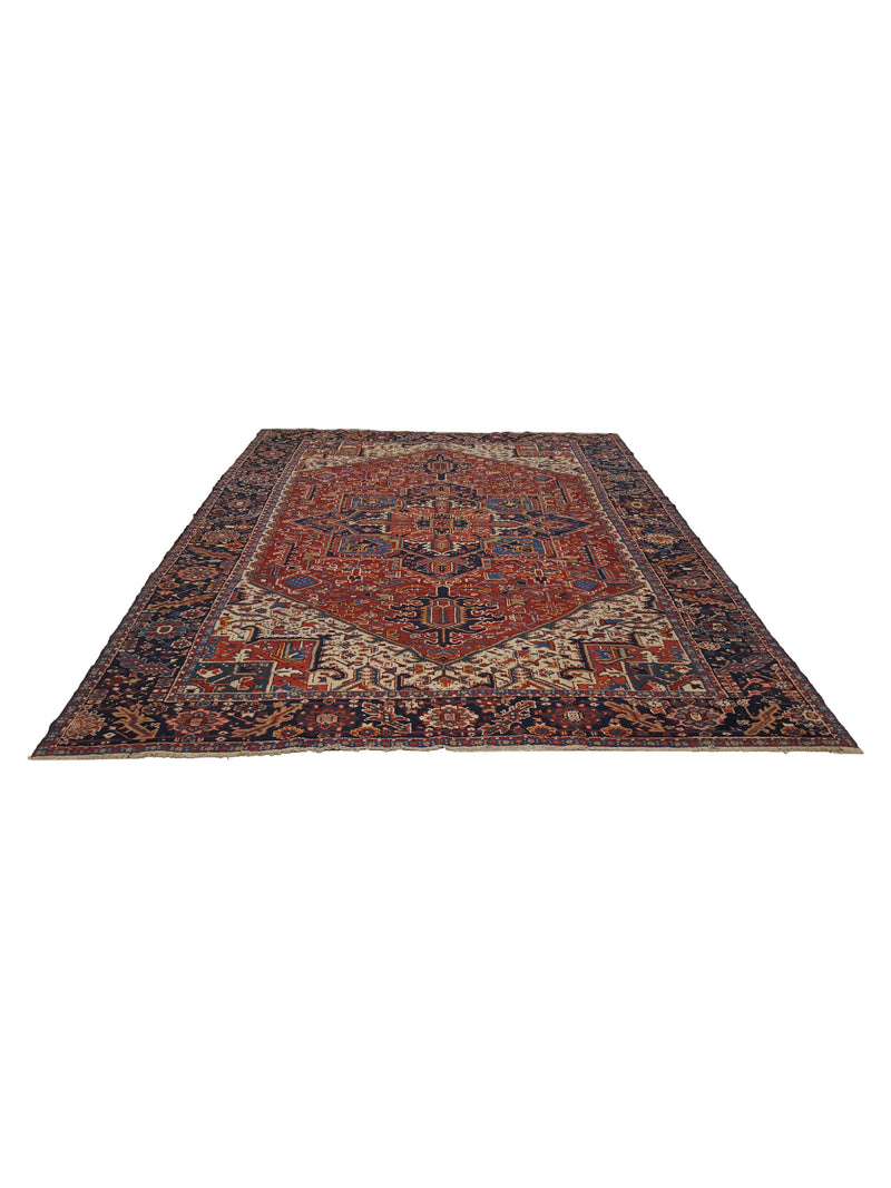 Fasa Antique Heriz 2349 Rust Indigo Traditional Antique Rug