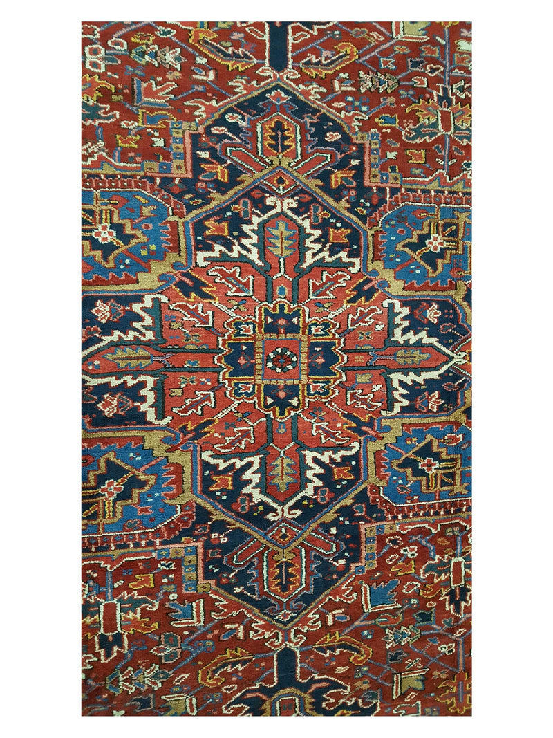 Fasa Antique Heriz 2349 Rust Indigo Traditional Antique Rug