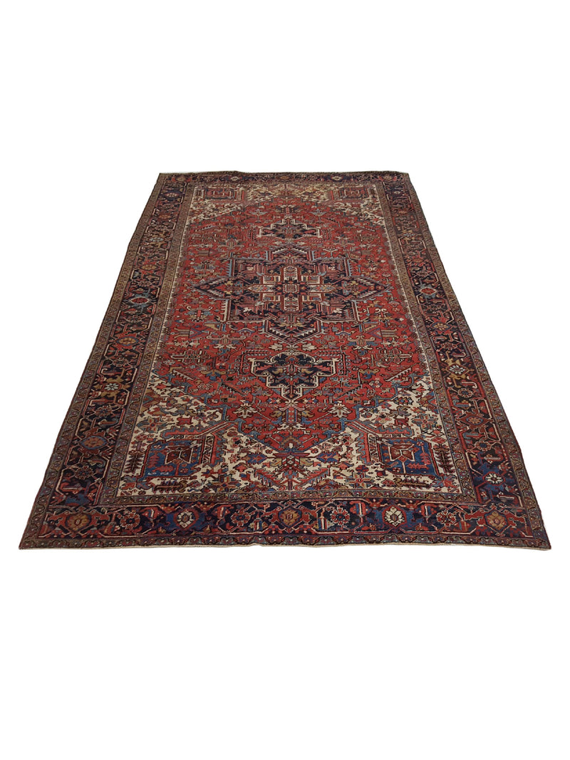 Fasa Antique Heriz 2467 Rust Multi Traditional Antique Rug