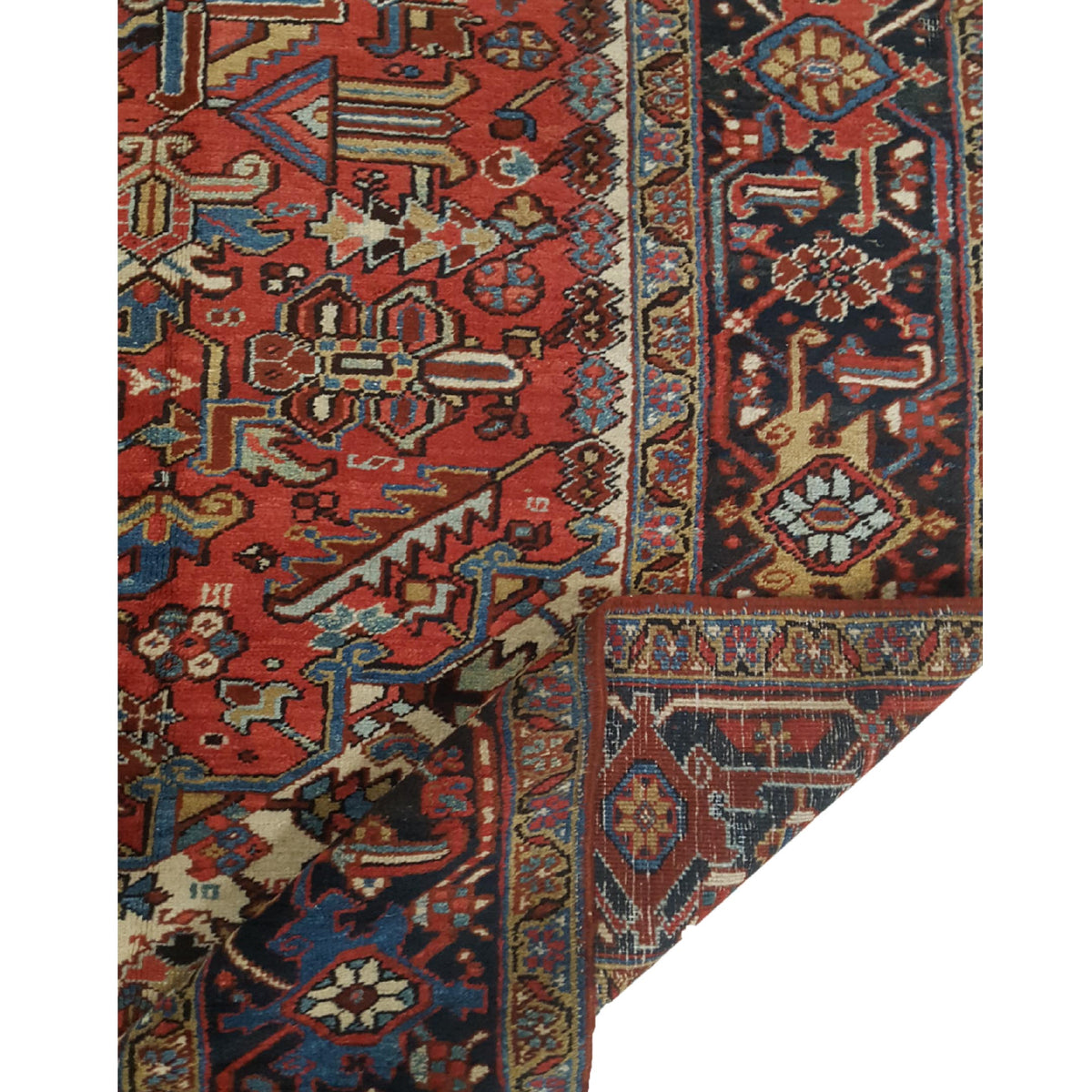 Fasa Antique Heriz 2467 Rust Multi Traditional Antique Rug