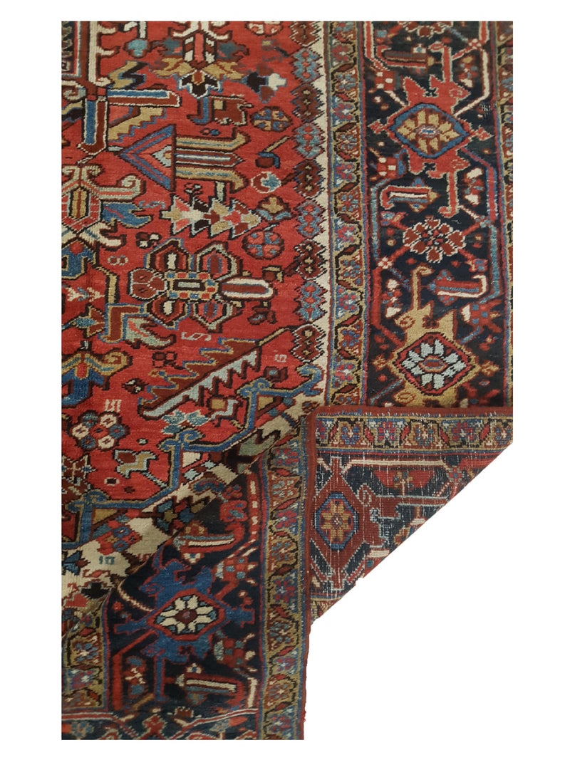 Fasa Antique Heriz 2467 Rust Multi Traditional Antique Rug