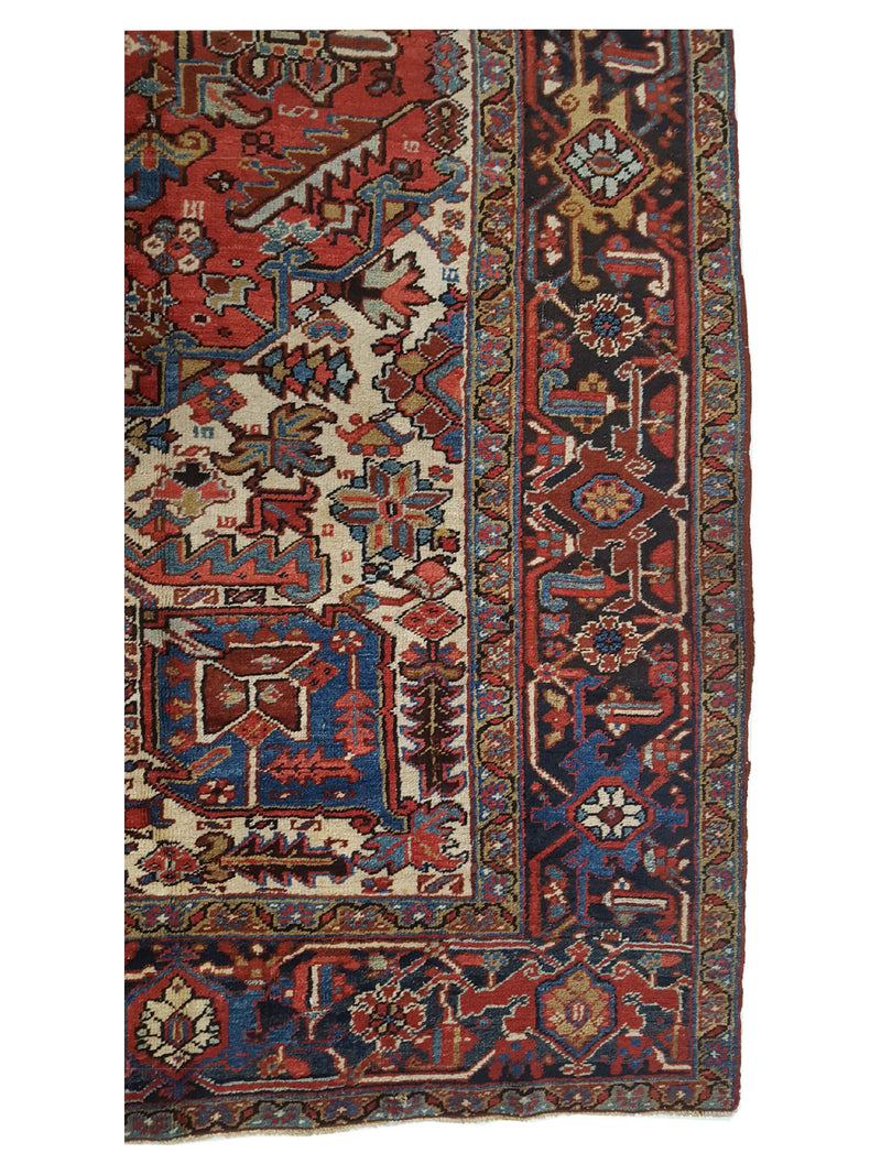 Fasa Antique Heriz 2467 Rust Multi Traditional Antique Rug