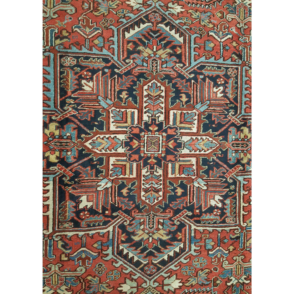 Fasa Antique Heriz 2467 Rust Multi Traditional Antique Rug