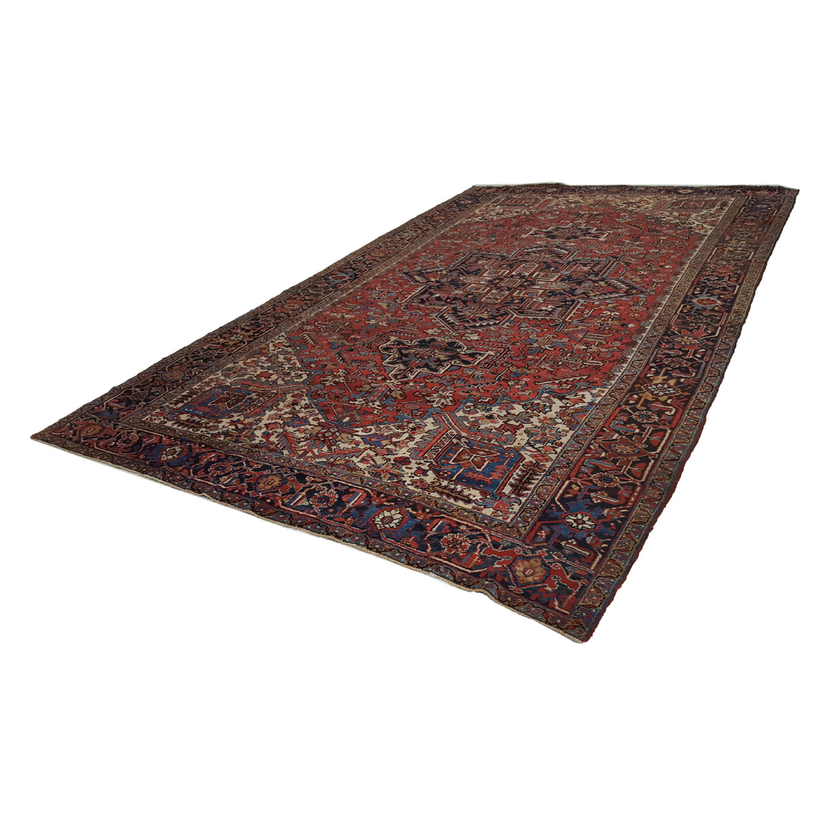 Fasa Antique Heriz 2467 Rust Multi Traditional Antique Rug