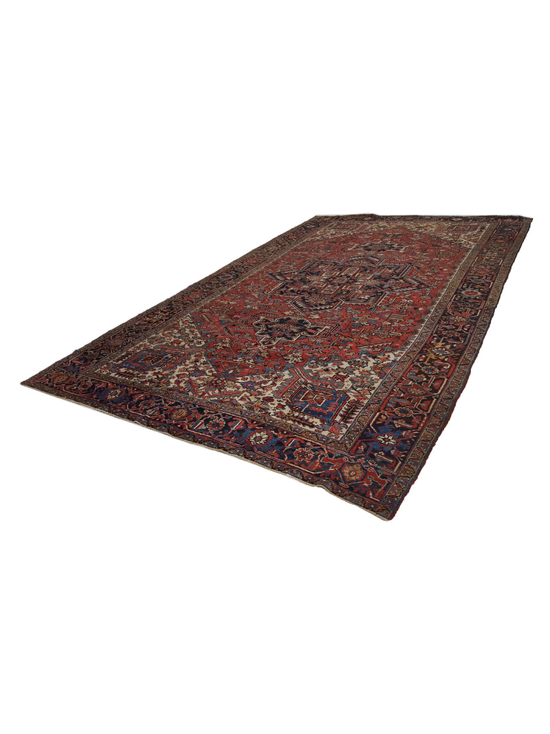 Fasa Antique Heriz 2467 Rust Multi Traditional Antique Rug