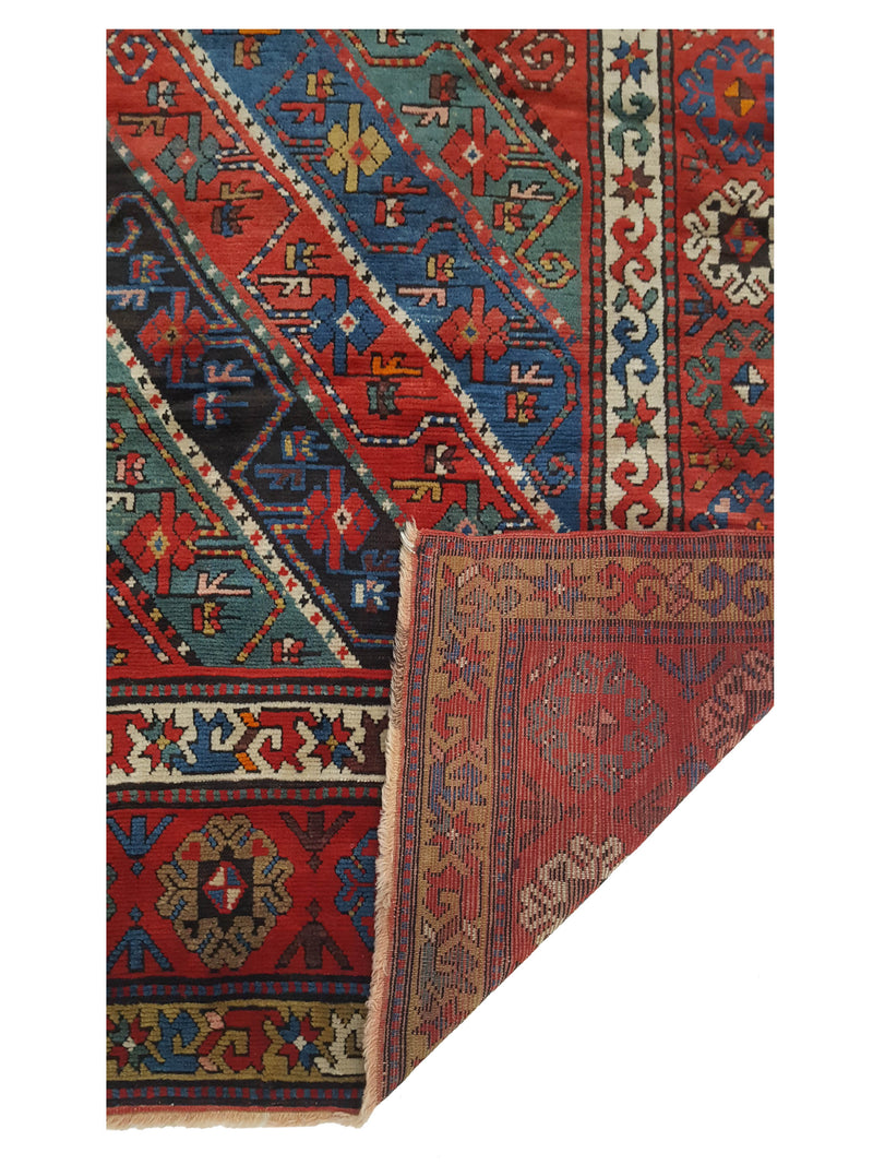 Fasa Antique Kazak 2524 Multi Rust Traditional Antique Rug