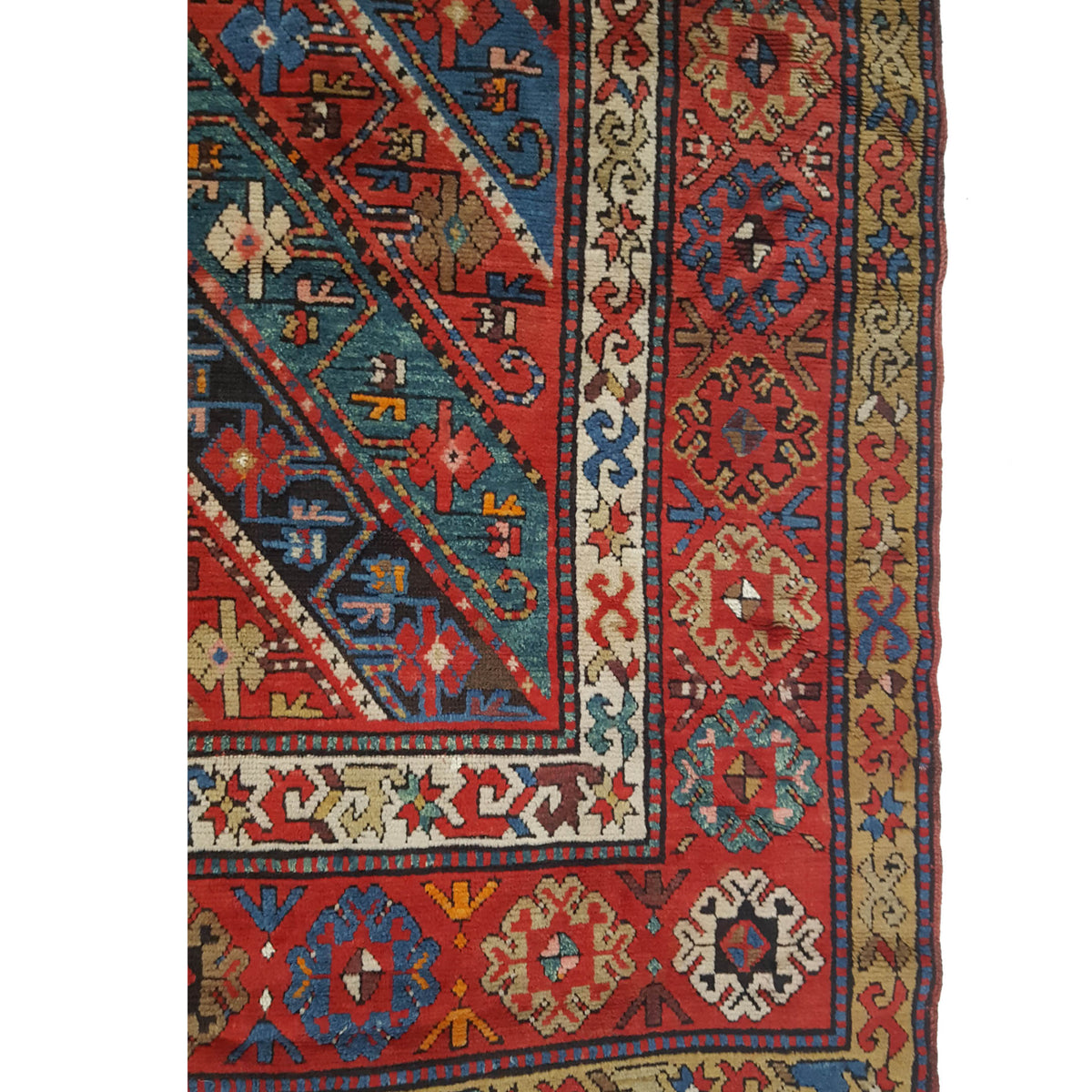 Fasa Antique Kazak 2524 Multi Rust Traditional Antique Rug