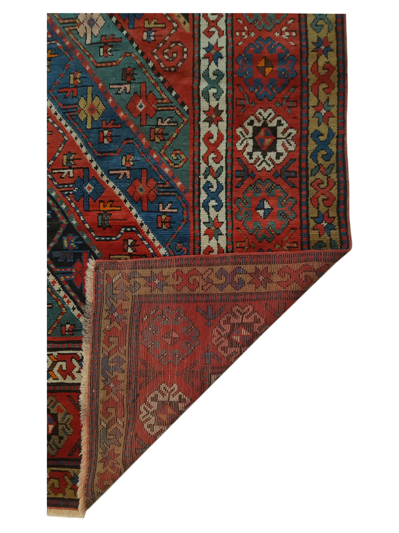 Fasa Antique Kazak 2524 Multi Rust Traditional Antique Rug