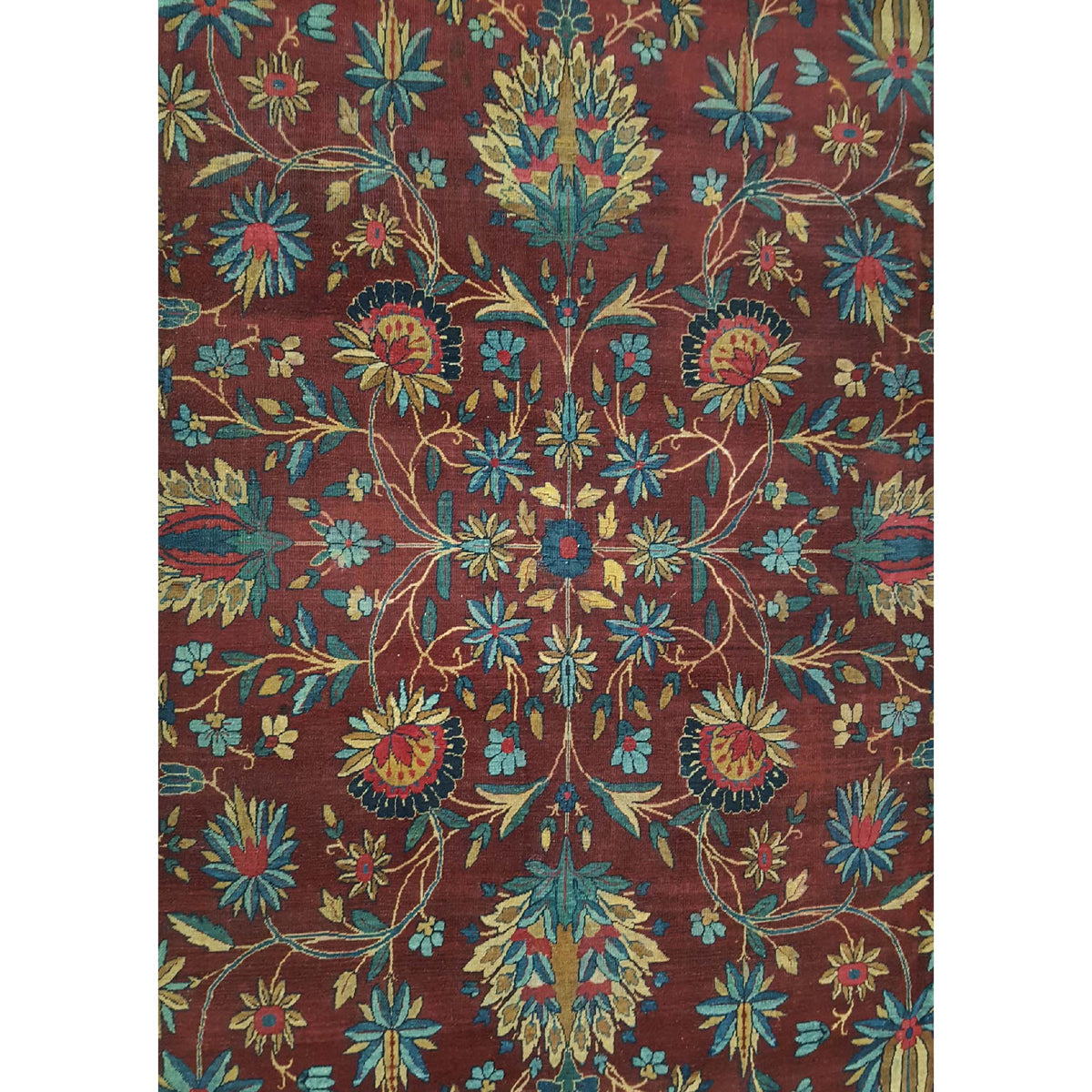 Fasa Antique Kerman 2570 Rust Indigo Traditional Antique Rug