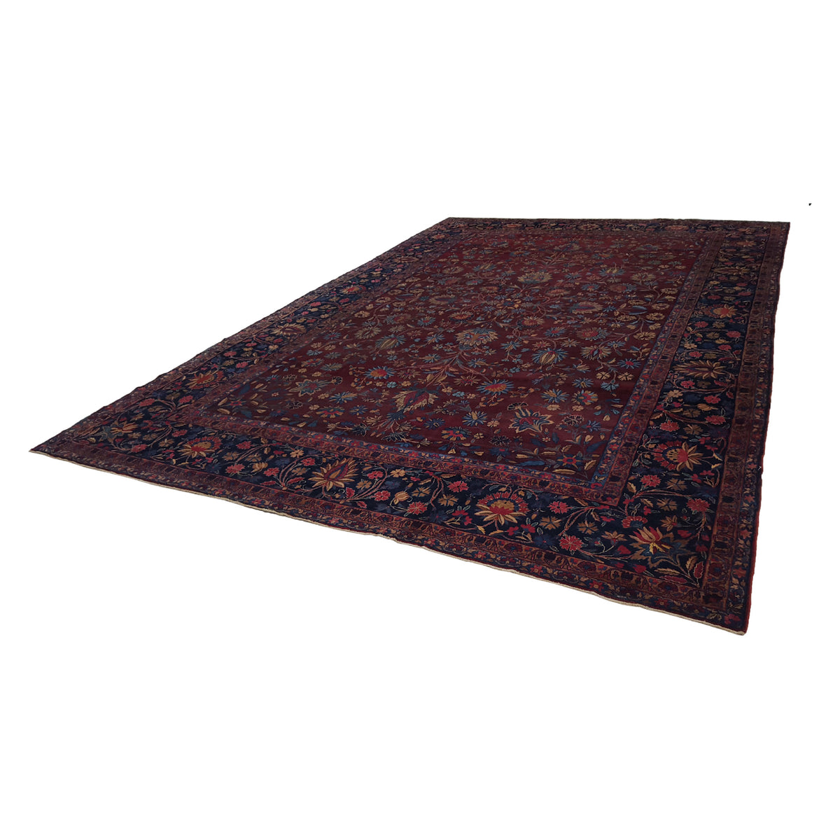 Fasa Antique Kerman 2570 Rust Indigo Traditional Antique Rug
