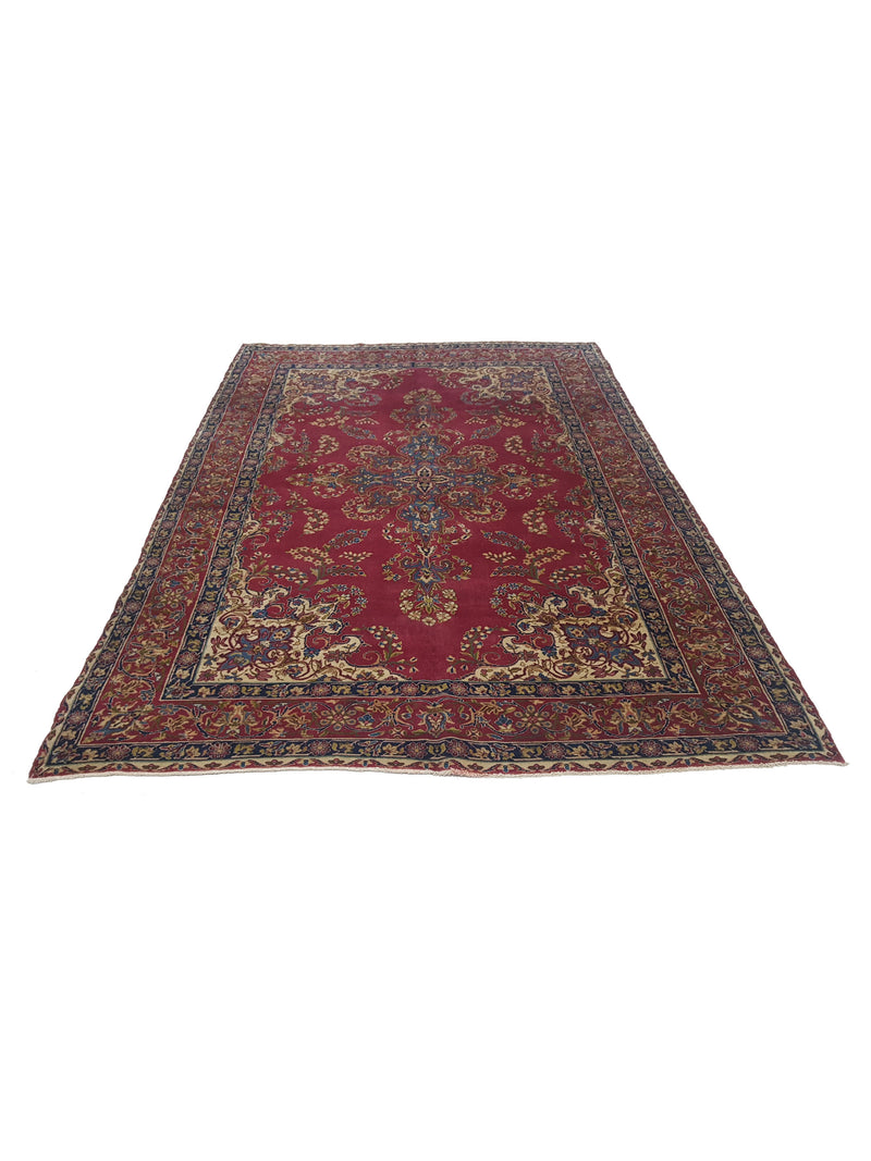 Fasa Antique Kerman 2571 Burgundy Rust Traditional Antique Rug