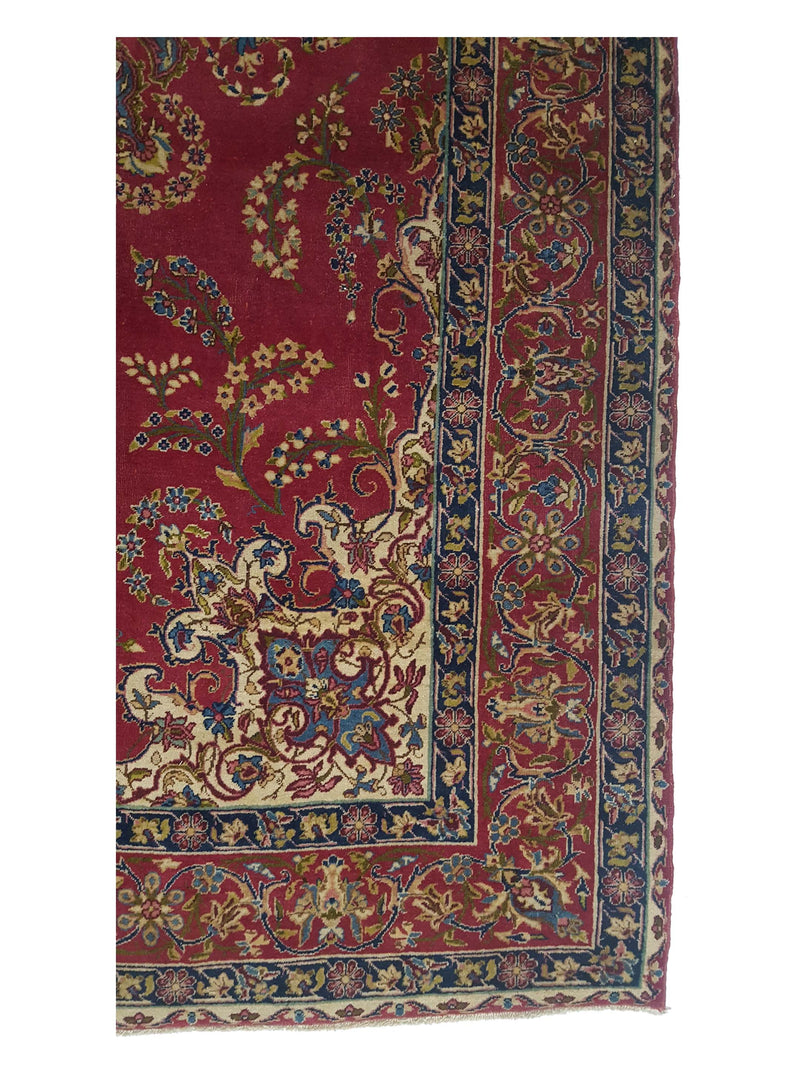 Fasa Antique Kerman 2571 Burgundy Rust Traditional Antique Rug