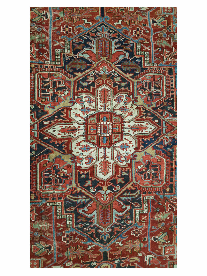 Fasa Antique Heriz 2575 Rust Navy Traditional Antique Rug