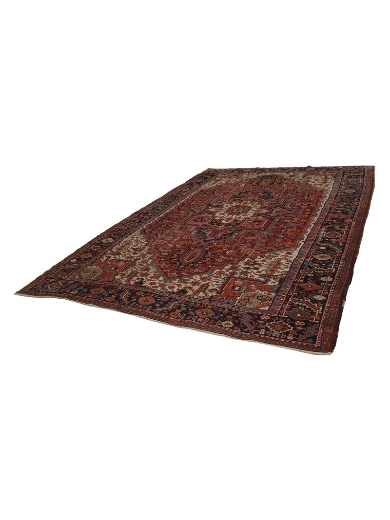 Fasa Antique Heriz 2575 Rust Navy Traditional Antique Rug