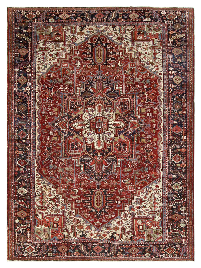 Fasa Antique Heriz  Rust Navy Traditional