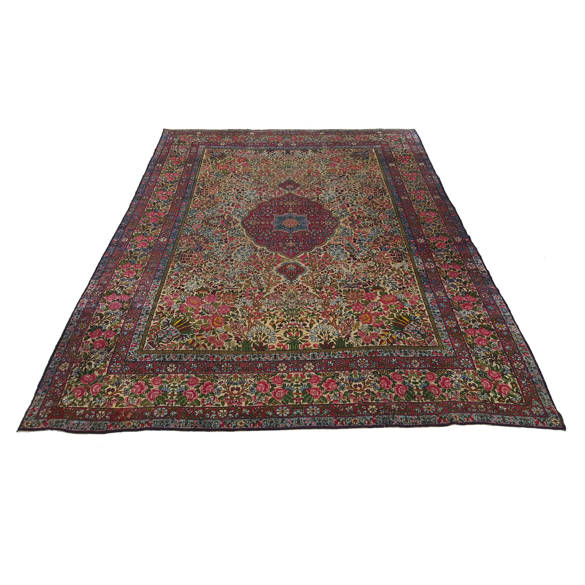 Fasa Antique Kerman 2617 Ivory Ivory Traditional Antique Rug