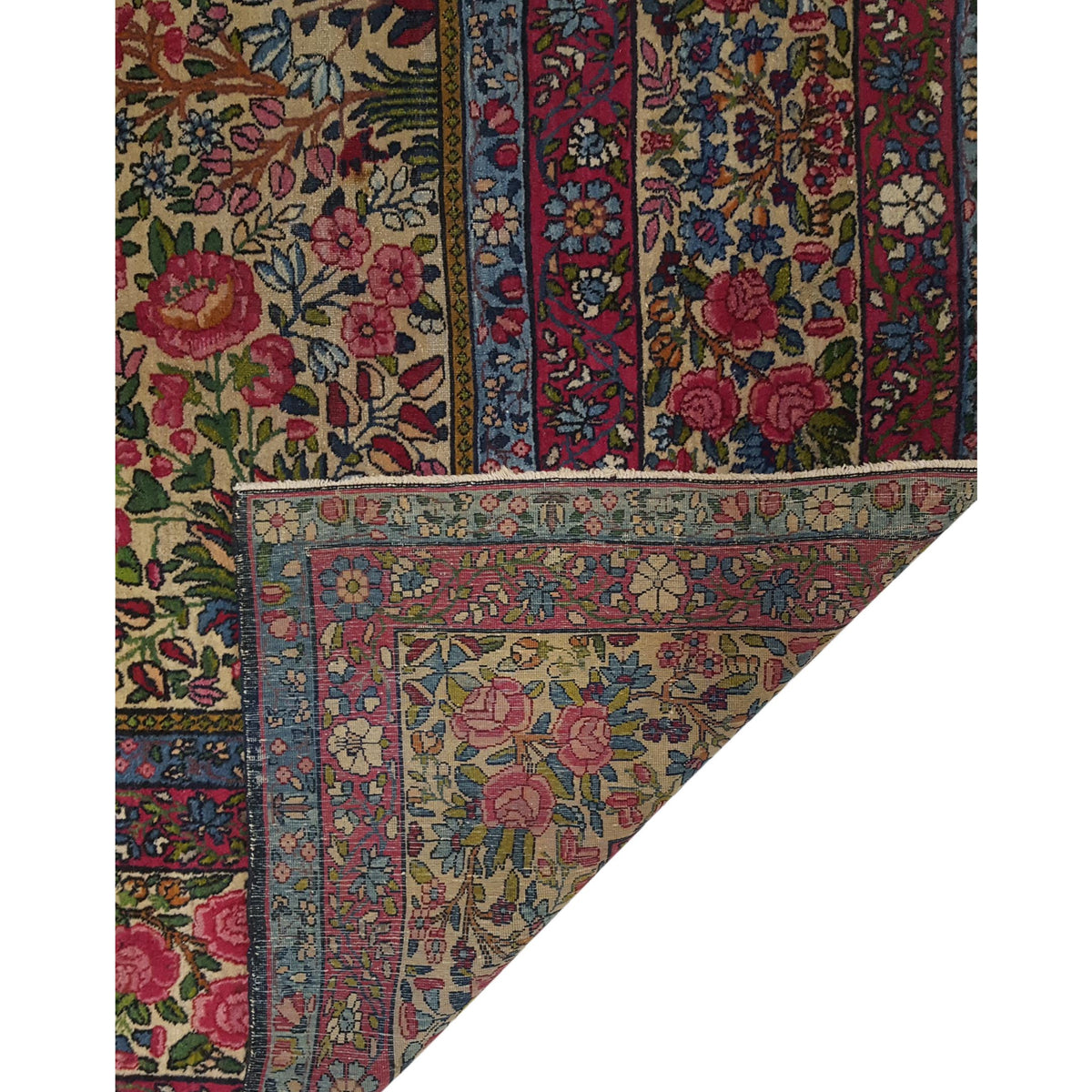 Fasa Antique Kerman 2617 Ivory Ivory Traditional Antique Rug