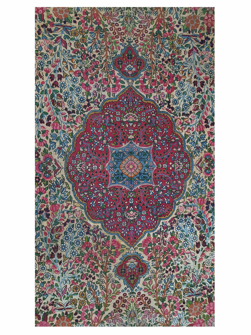 Fasa Antique Kerman 2617 Ivory Ivory Traditional Antique Rug