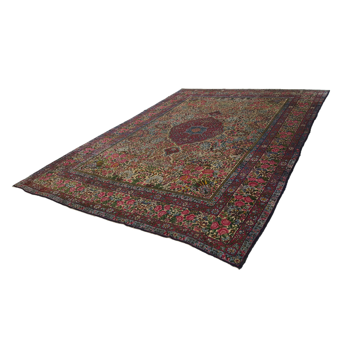 Fasa Antique Kerman 2617 Ivory Ivory Traditional Antique Rug