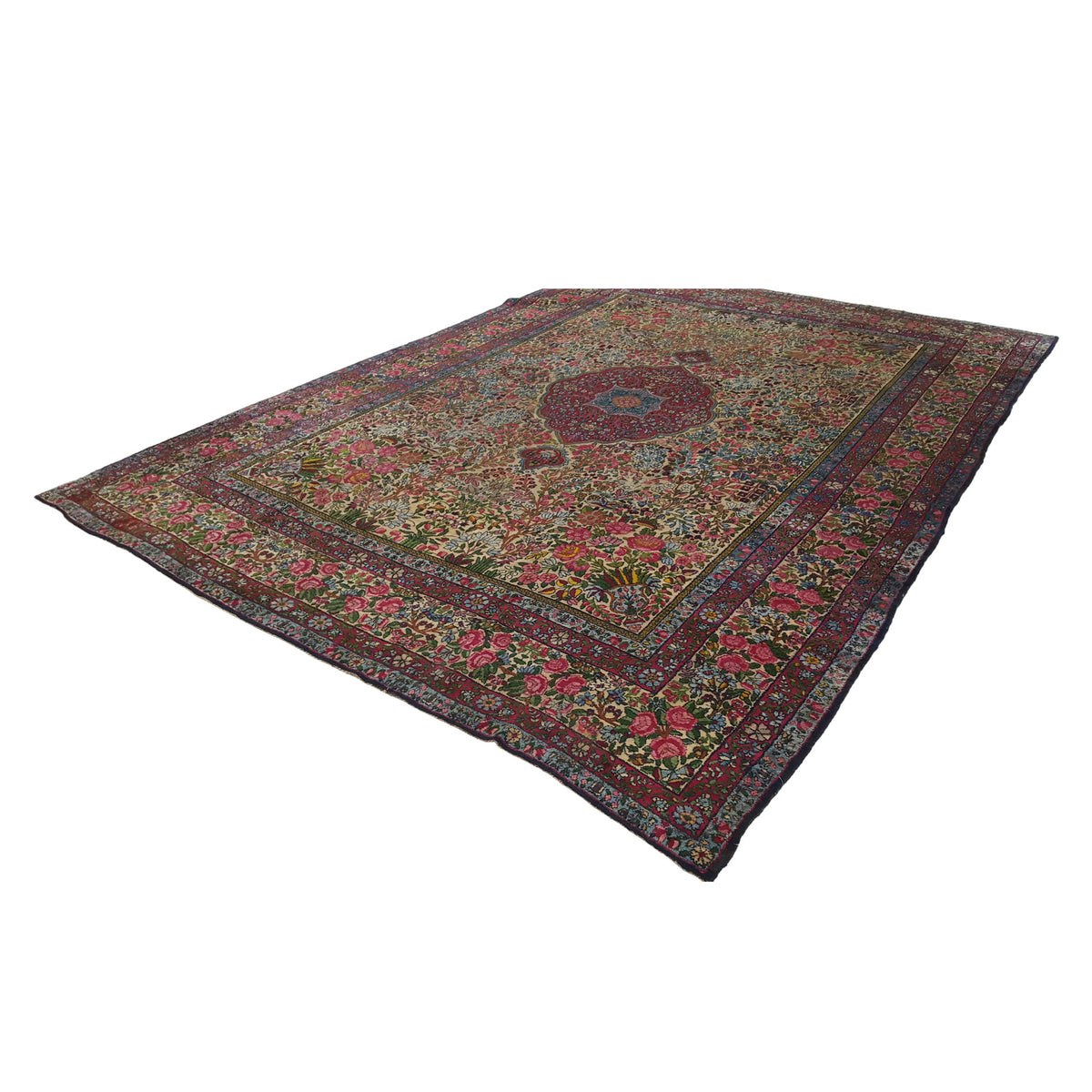 Fasa Antique Kerman 2617 Ivory Ivory Traditional Antique Rug