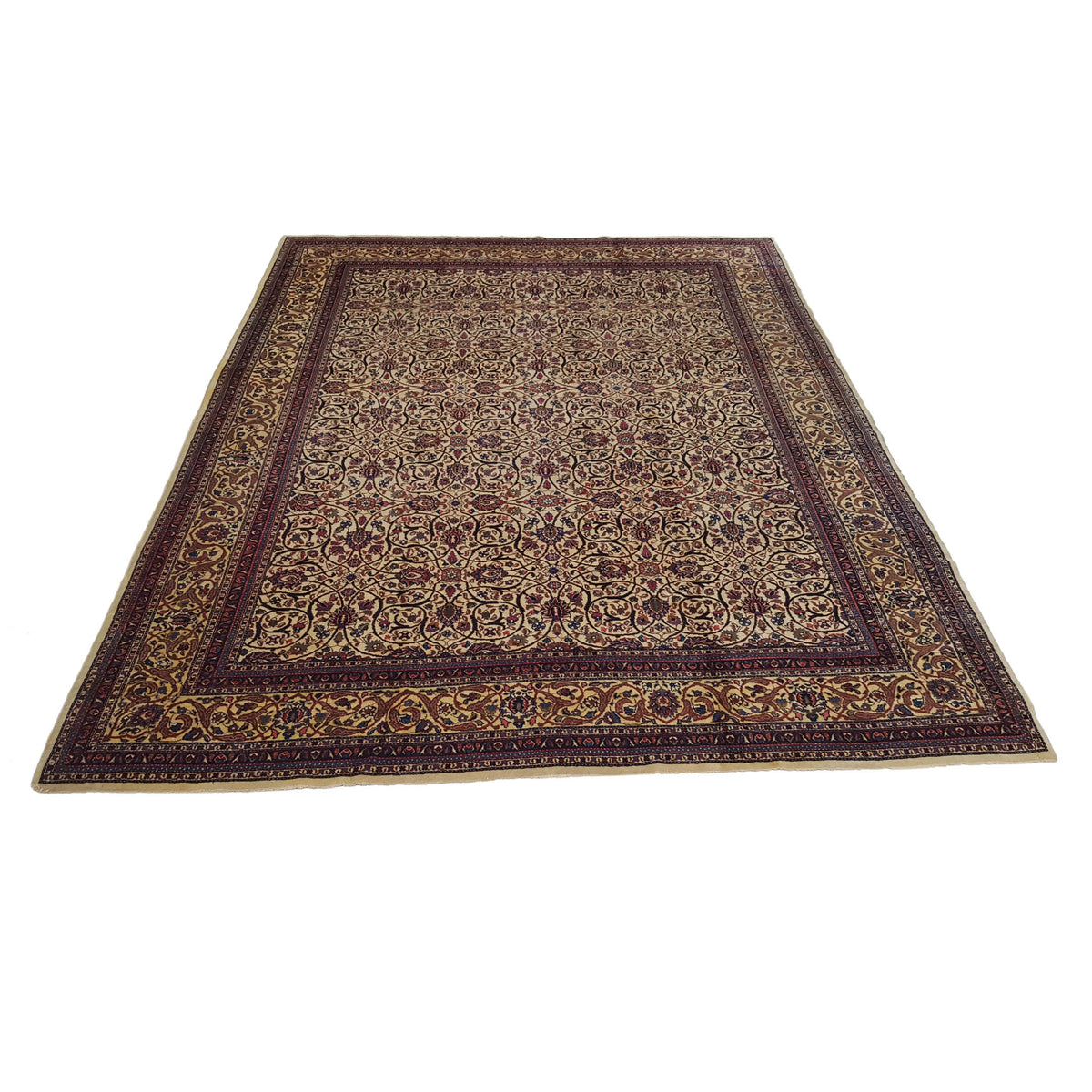 Fasa Antique Tabriz 2661 Ivory Beige Traditional Antique Rug