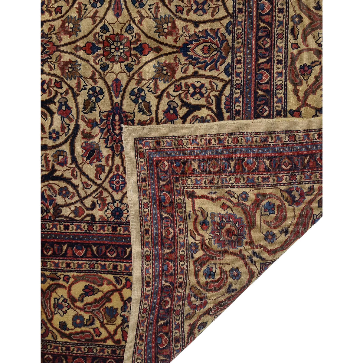 Fasa Antique Tabriz 2661 Ivory Beige Traditional Antique Rug