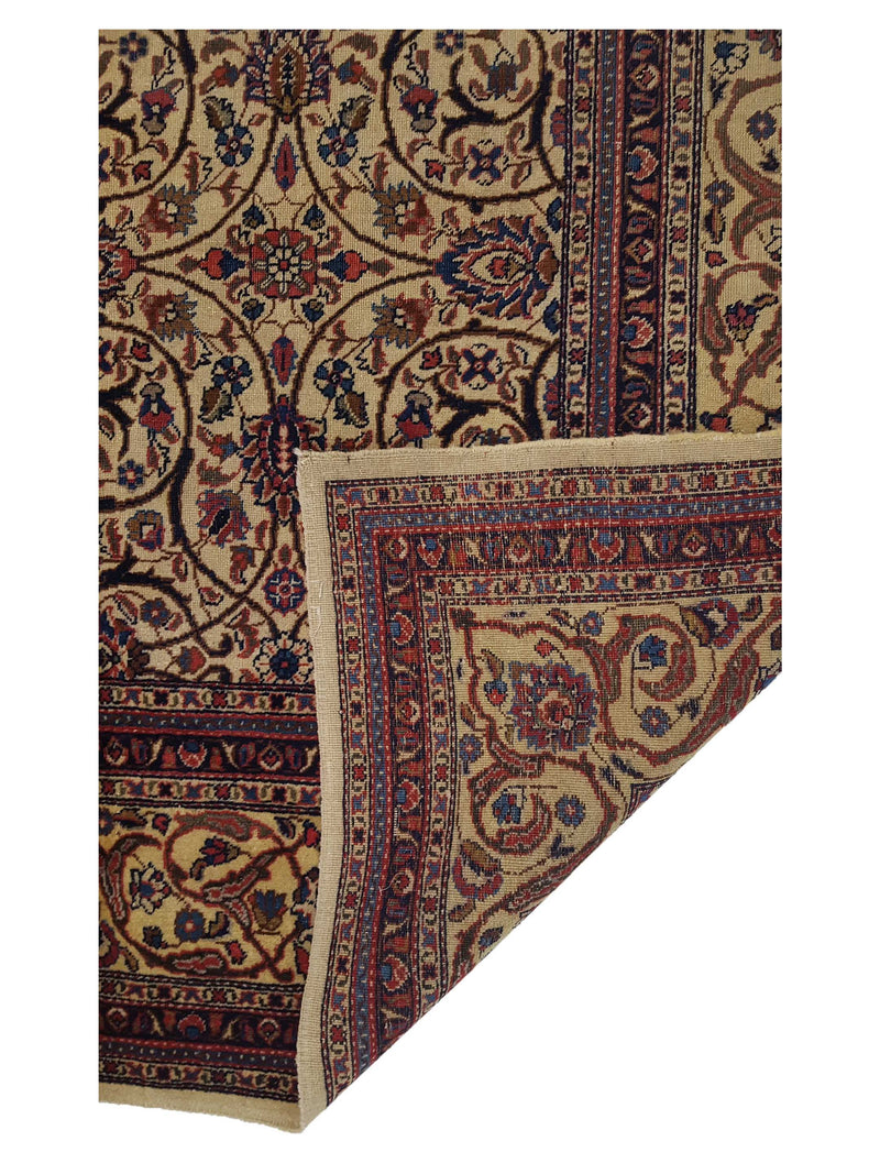 Fasa Antique Tabriz 2661 Ivory Beige Traditional Antique Rug